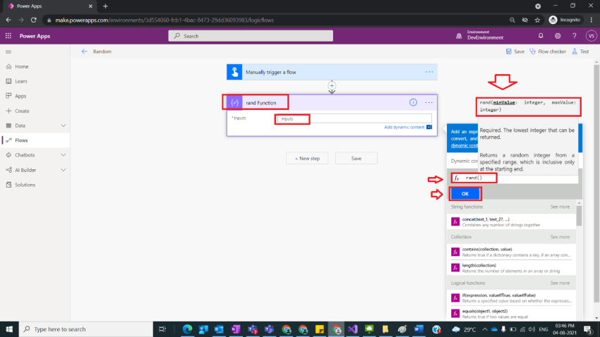Usage Of Rand Function In Power Automate